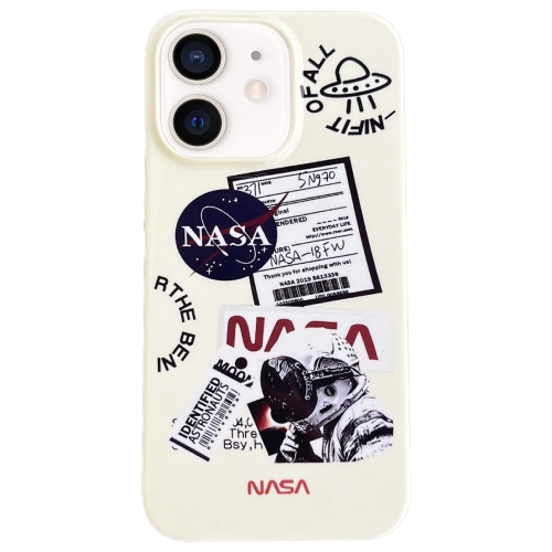 

For iPhone 12 Astronaut Pattern Glossy PC Phone Case(White)