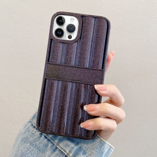 

For iPhone 13 Pro Max Glitter Powder Door Frame TPU Phone Case(Black)