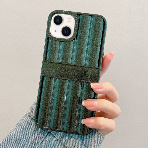 

For iPhone 13 Glitter Powder Door Frame TPU Phone Case(Green)