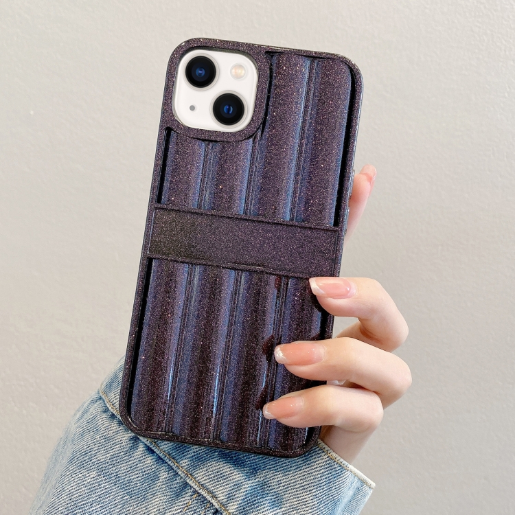

For iPhone 13 Glitter Powder Door Frame TPU Phone Case(Black)