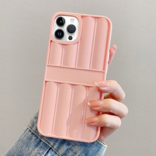 

For iPhone 12 Pro Max Glitter Powder Door Frame TPU Phone Case(Pink)