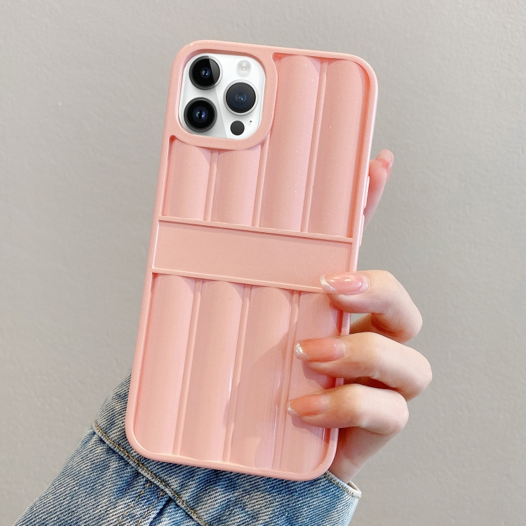 

For iPhone 11 Pro Max Glitter Powder Door Frame TPU Phone Case(Pink)