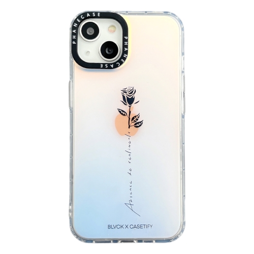 

For iPhone 14 Double-sided Film Print Rose Phone Case(Gradient)