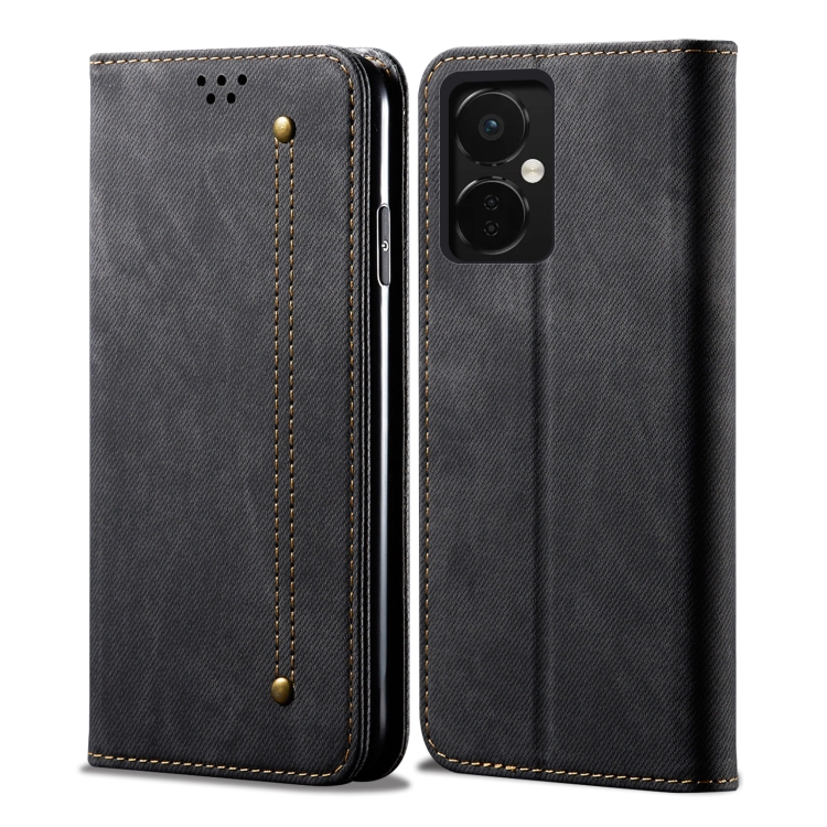 

For OnePlus Nord CE 3 Denim Texture Flip Leather Phone Case(Black)