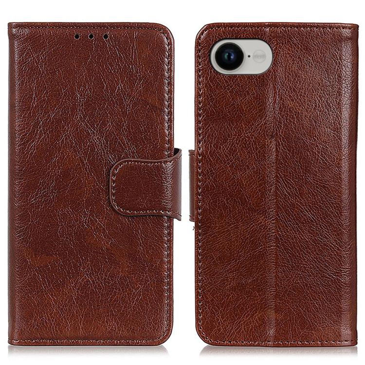 

For iPhone 16e Nappa Texture Leather Case(Brown)