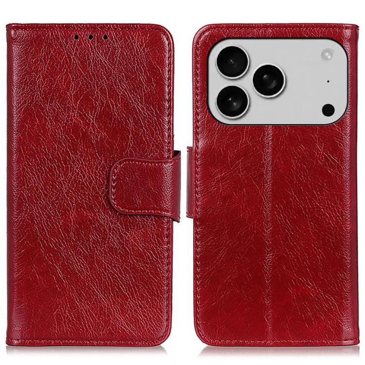 

For iPhone 17 Pro Nappa Texture Leather Case(Red)