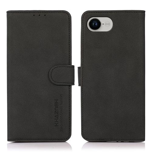 

For iPhone 16e KHAZNEH Matte Texture Leather Phone Case(Black)