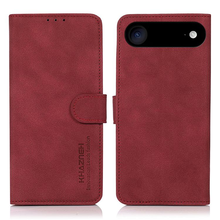 

For iPhone 17 Air KHAZNEH Matte Texture Leather Phone Case(Red)