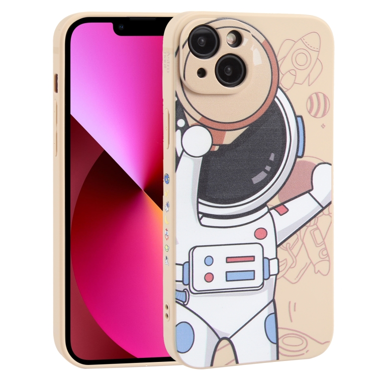 

For iPhone 13 Spaceman Binoculars Phone Case(Beige)