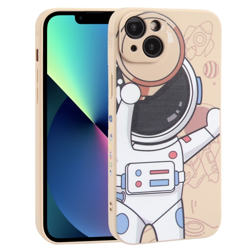 

For iPhone 13 mini Spaceman Binoculars Phone Case(Beige)