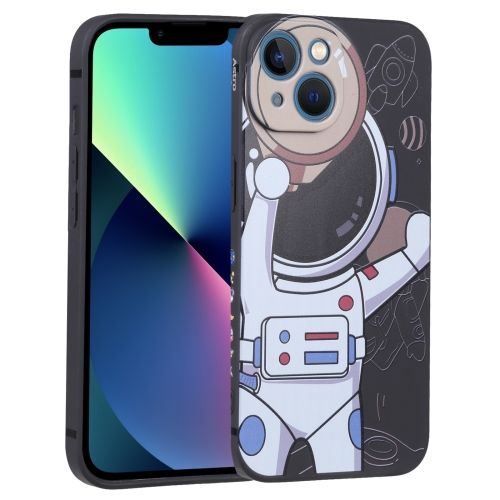 

For iPhone 13 mini Spaceman Binoculars Phone Case(Black and Beige)