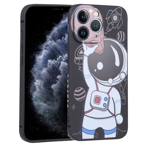 

For iPhone 11 Pro Spaceman Binoculars Phone Case(Black and Brown)