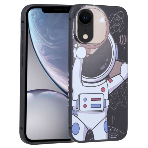 

For iPhone XR Spaceman Binoculars Phone Case(Black and Beige)