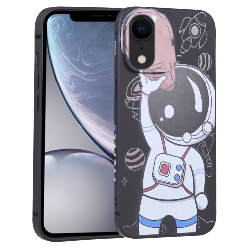 

For iPhone XR Spaceman Binoculars Phone Case(Black and Brown)