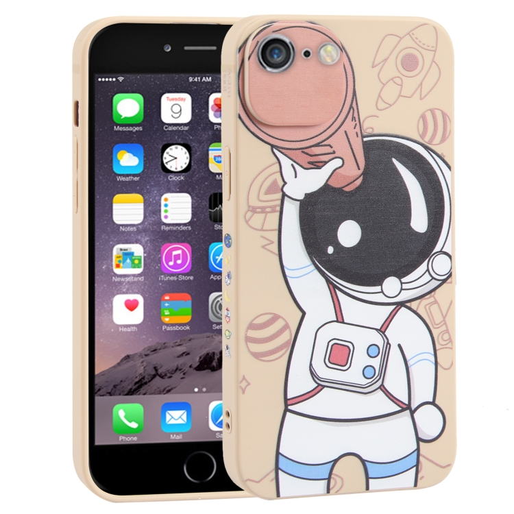

For iPhone 6s / 6 Spaceman Binoculars Phone Case(Beige and Pink)