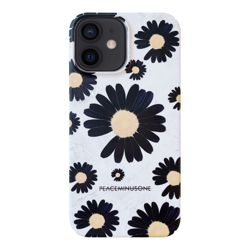 

For iPhone 11 Frosted Daisy Film Phone Case(Black Flower)