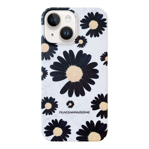 

For iPhone 13 Frosted Daisy Film Phone Case(Black Flower)