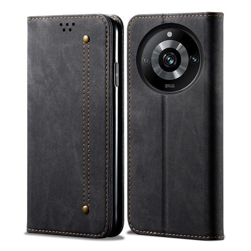 

For Realme 11 Pro / 11 Pro+ Denim Texture Flip Leather Phone Case(Black)