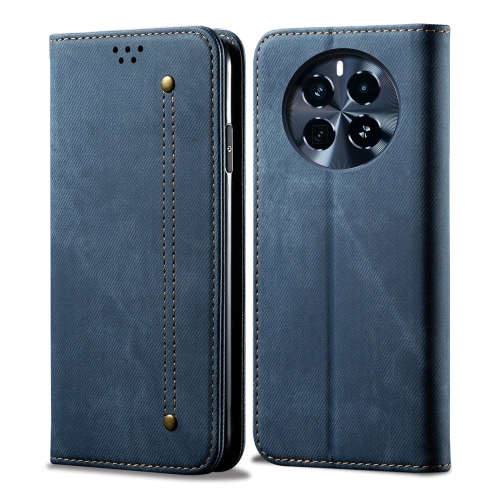 

For Realme GT5 Pro Denim Texture Flip Leather Phone Case(Blue)