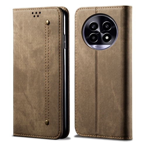 

For Realme 13 Pro 5G Global Denim Texture Flip Leather Phone Case(Khaki)