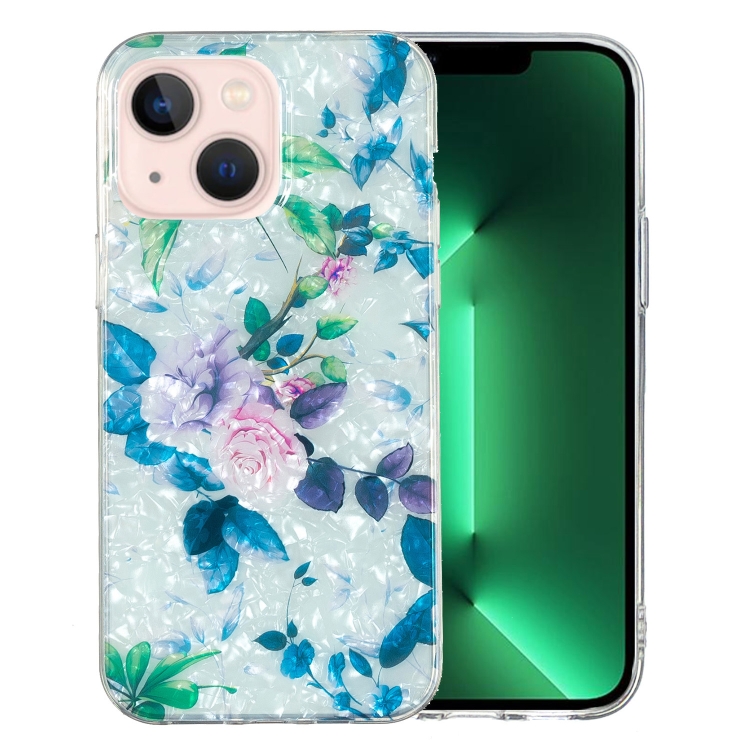 

For iPhone 14 Plus IMD Shell Pattern TPU Phone Case(Rose)