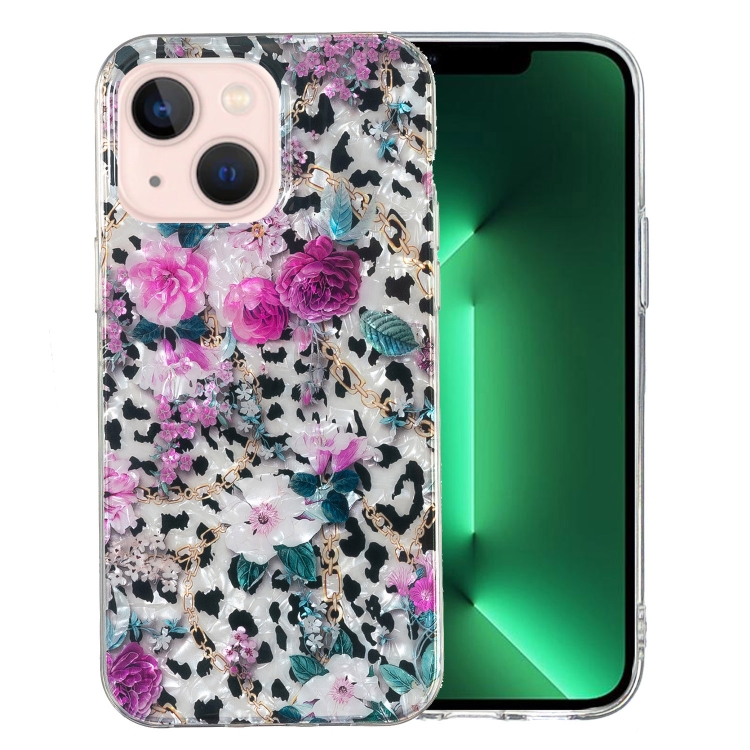 

For iPhone 14 IMD Shell Pattern TPU Phone Case(Leopard Flower)