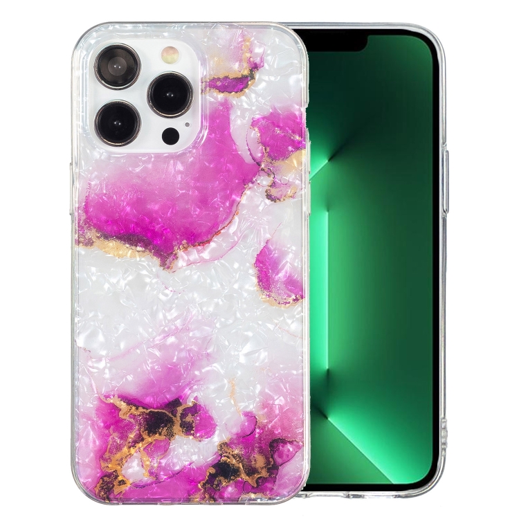 

For iPhone 13 Pro Max IMD Shell Pattern TPU Phone Case(Red Marble)