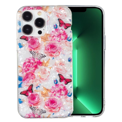 

For iPhone 13 Pro IMD Shell Pattern TPU Phone Case(Butterfly Flower)