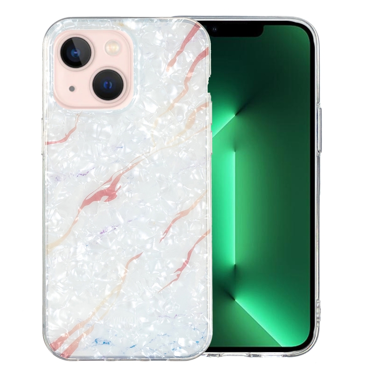 

For iPhone 13 IMD Shell Pattern TPU Phone Case(White Marble)