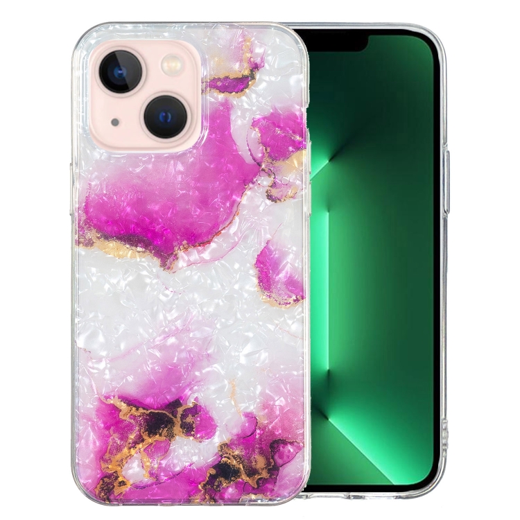 

For iPhone 13 IMD Shell Pattern TPU Phone Case(Red Marble)