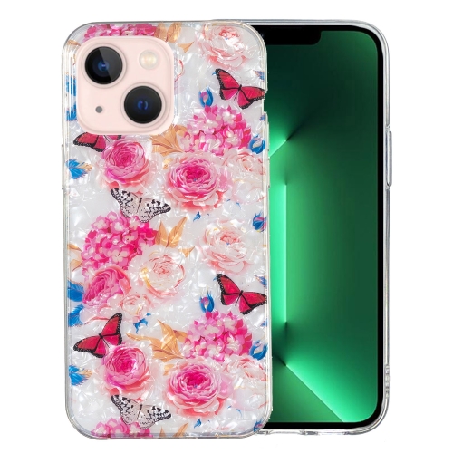 

For iPhone 13 mini IMD Shell Pattern TPU Phone Case(Butterfly Flower)