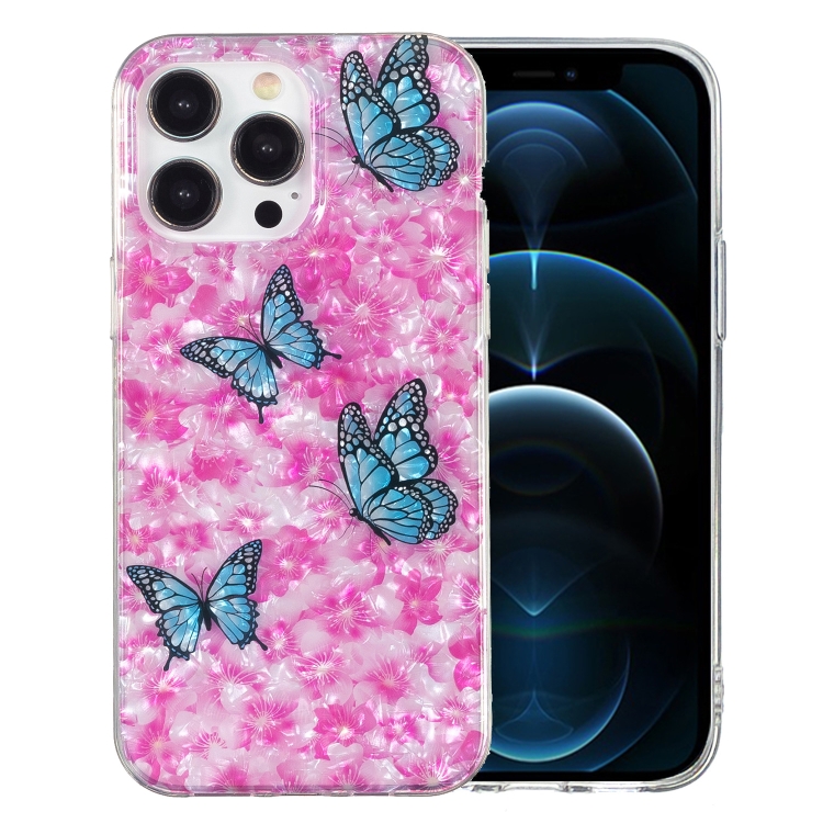 

For iPhone 12 Pro Max IMD Shell Pattern TPU Phone Case(Colorful Butterfly)