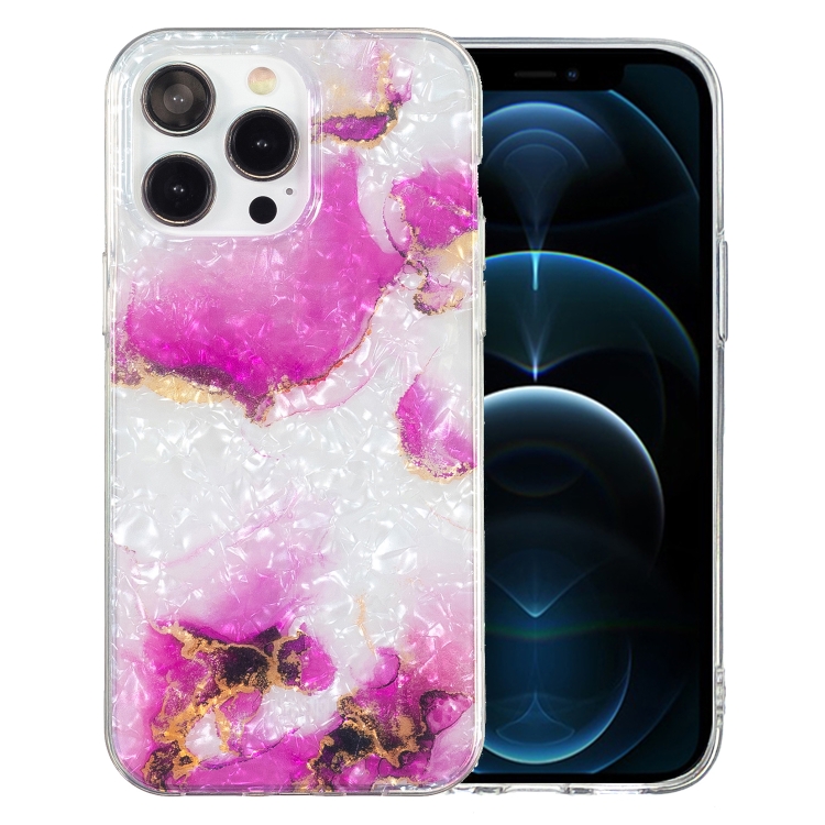 

For iPhone 12 Pro IMD Shell Pattern TPU Phone Case(Red Marble)