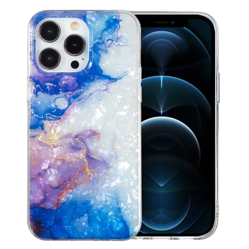 

For iPhone 12 Pro IMD Shell Pattern TPU Phone Case(Sky Blue Purple Marble)