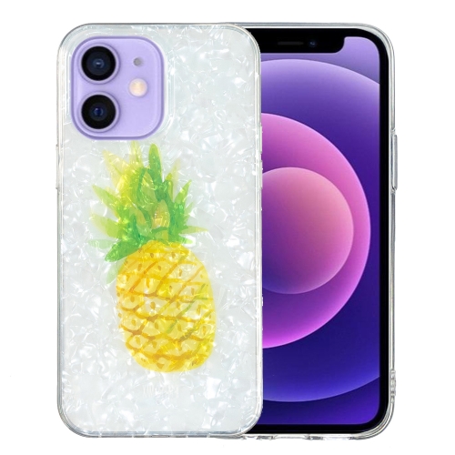 

For iPhone 12 mini IMD Shell Pattern TPU Phone Case(Pineapple)