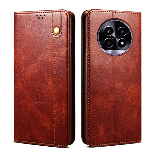 

For Realme 13 Pro 5G Global Oil Wax Crazy Horse Texture Leather Phone Case(Brown)