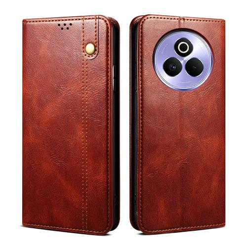 

For Realme P3 Pro Oil Wax Crazy Horse Texture Leather Phone Case(Brown)