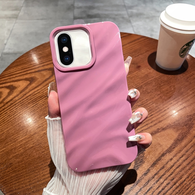 

For iPhone XS Max Solid Color Wave Texture TPU Phone Case(Taro Purple)
