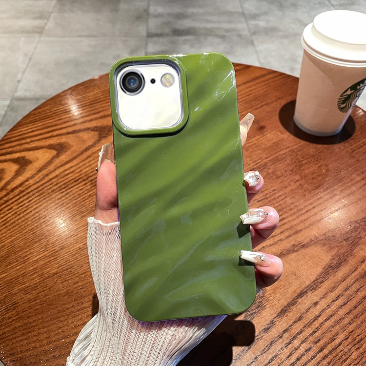 

For iPhone SE 2022&2020/8/7/6 Solid Color Wave Texture TPU Phone Case(Green)