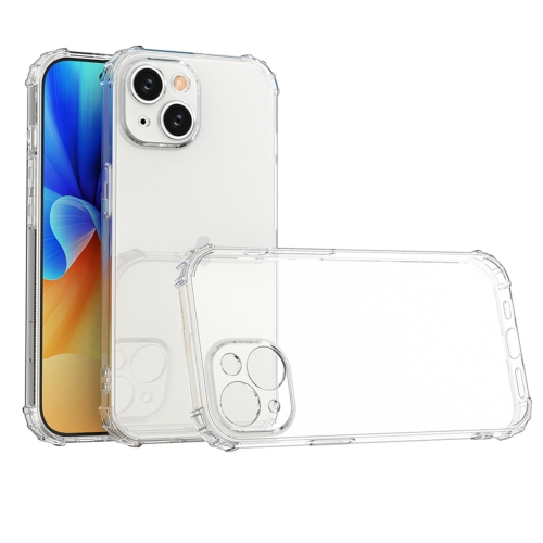 

For iPhone 15 Four-Corner Shockproof Clear TPU Phone Case(Transparent)