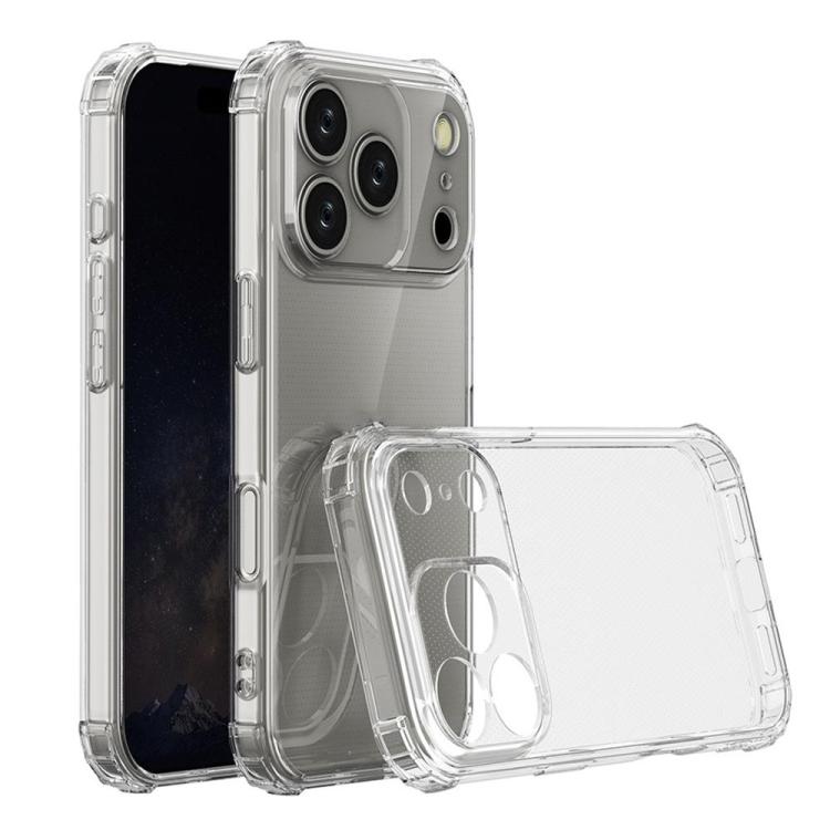 For iPhone 18 Pro Max Four-Corner Shockproof Clear TPU Phone Case(Transparent)