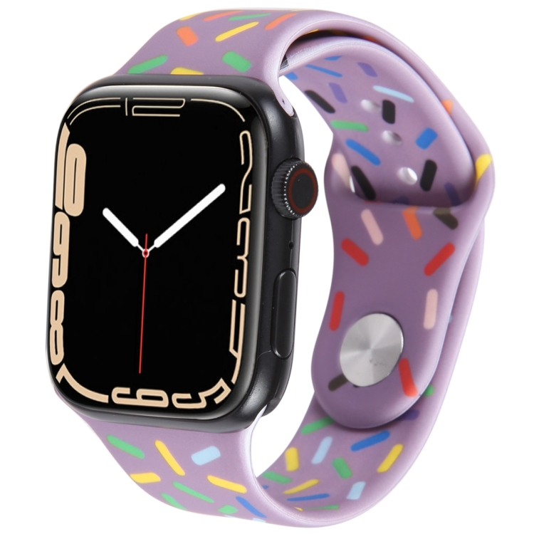 

Rainbow Raindrops Silicone Watch Band For Apple Watch 2 38mm(Light Purple)