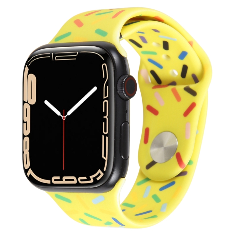 

Rainbow Raindrops Silicone Watch Band For Apple Watch 2 38mm(Yellow)