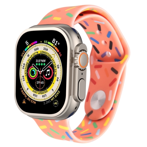 

Rainbow Raindrops Silicone Watch Band For Apple Watch SE 2023 40mm(Orange)