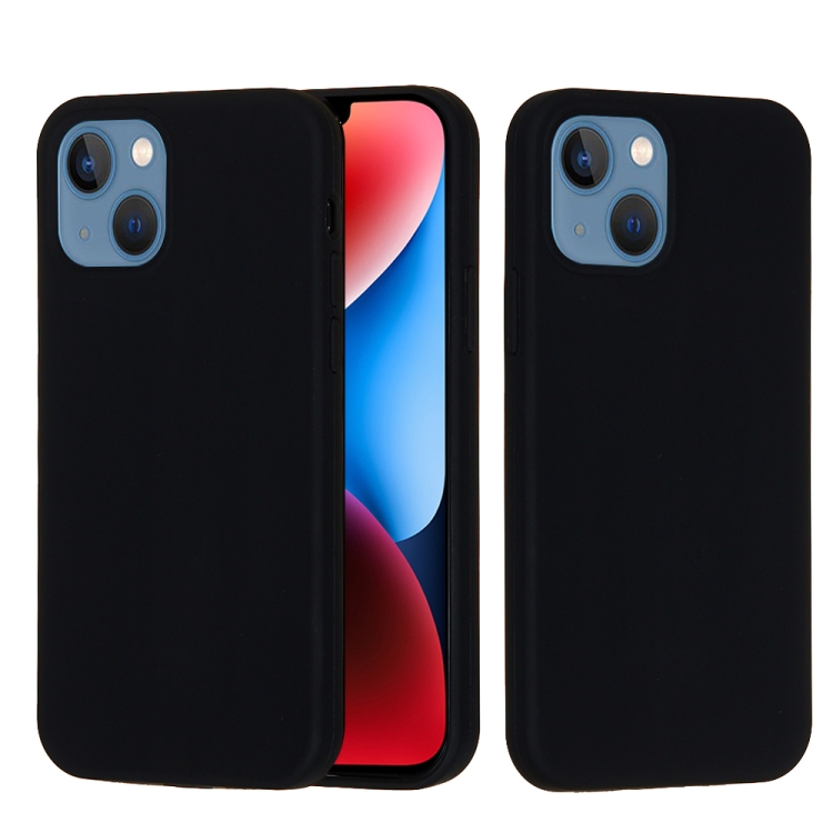 

For iPhone 15 Solid Color Silicone Phone Case(Black)