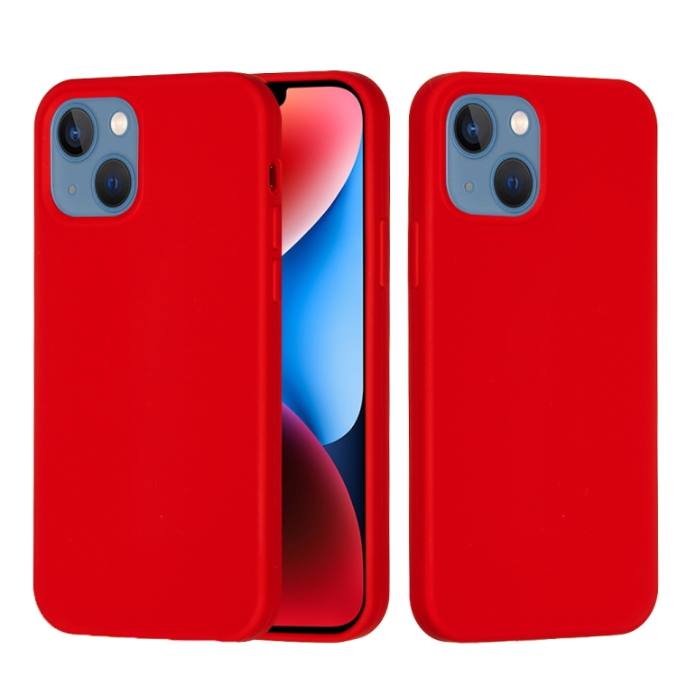 

For iPhone 15 Plus Solid Color Silicone Phone Case(Red)