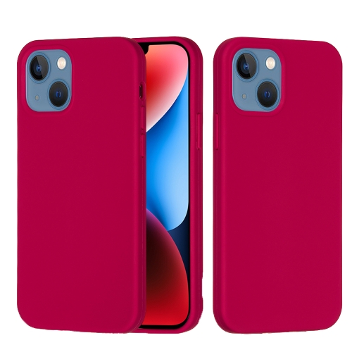 

For iPhone 15 Plus Solid Color Silicone Phone Case(Rose Red)
