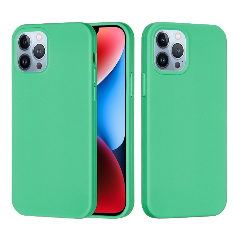 

For iPhone 15 Pro Solid Color Silicone Phone Case(Green)