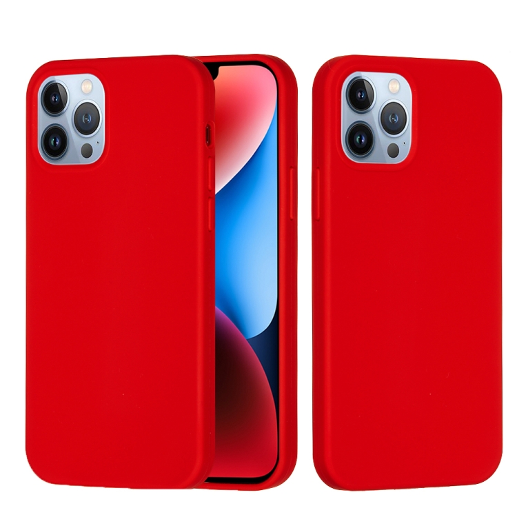 

For iPhone 15 Pro Max Solid Color Silicone Phone Case(Red)