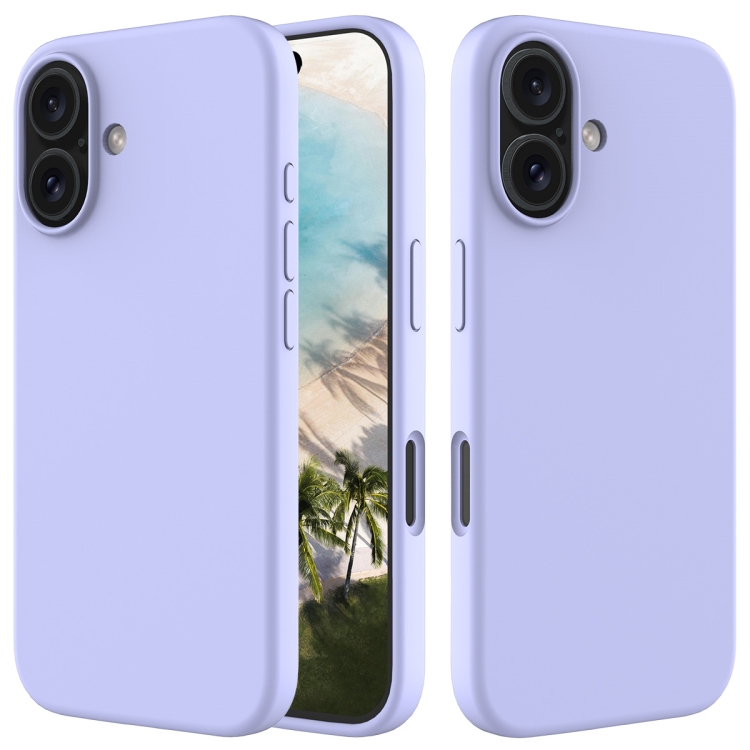 

For iPhone 16 Plus Solid Color Silicone Phone Case(Purple)